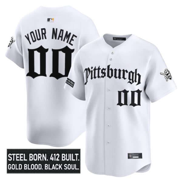 Pittsburgh Pirates ‘Gothic Steel City Edition’ Vapor Premier Limited Custom   Jersey – All Stitched