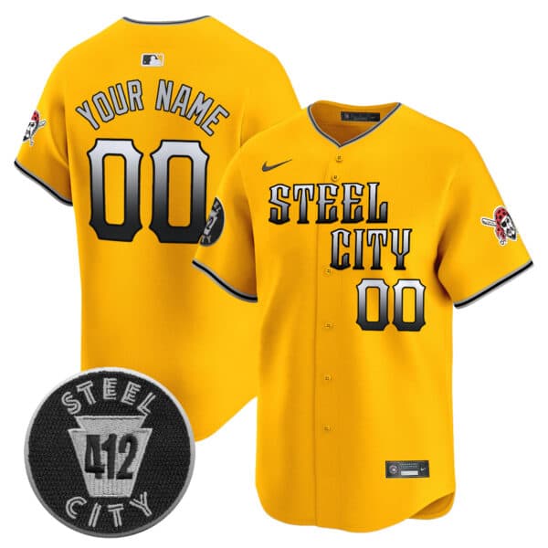 Pittsburgh Pirates 412 Patch Vapor Premier Limited Custom Jersey    V8 – All Stitched