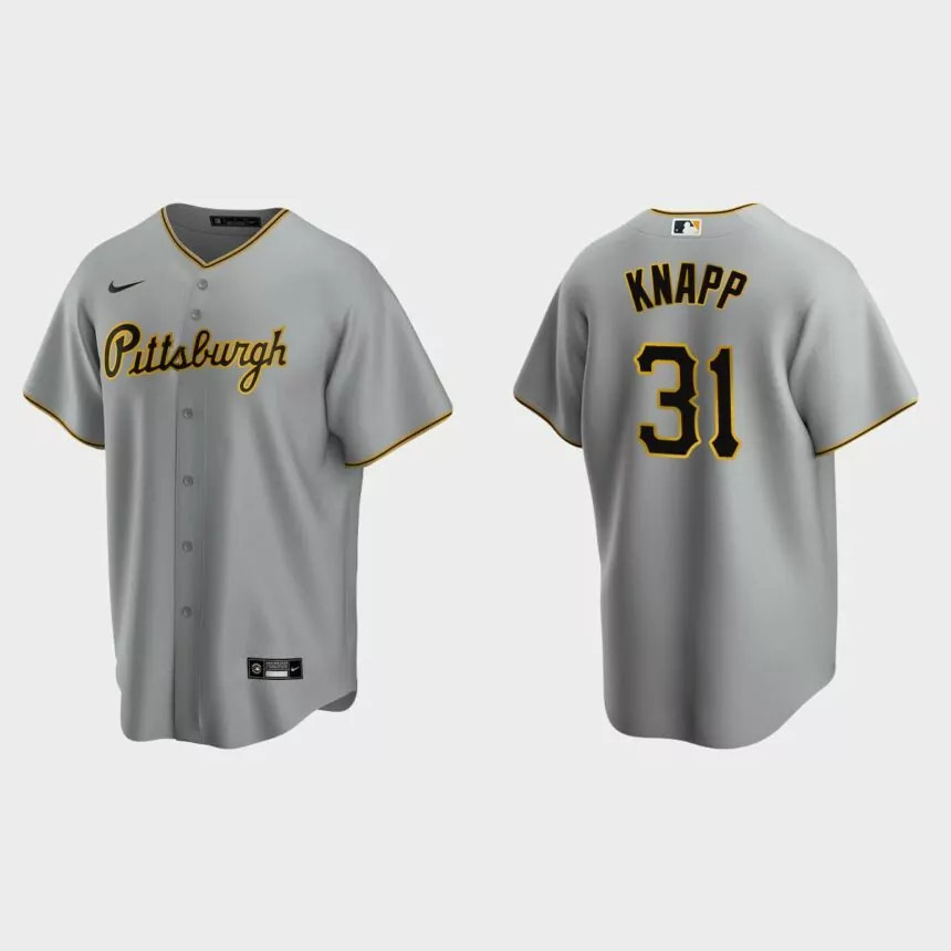 Pittsburgh Pirates Andrew Knapp Replica Road Jersey – Gray