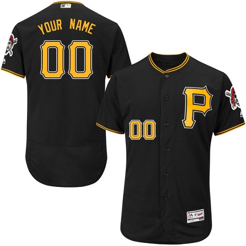 Pittsburgh Pirates Black Men's Customized Flexbase Jersey