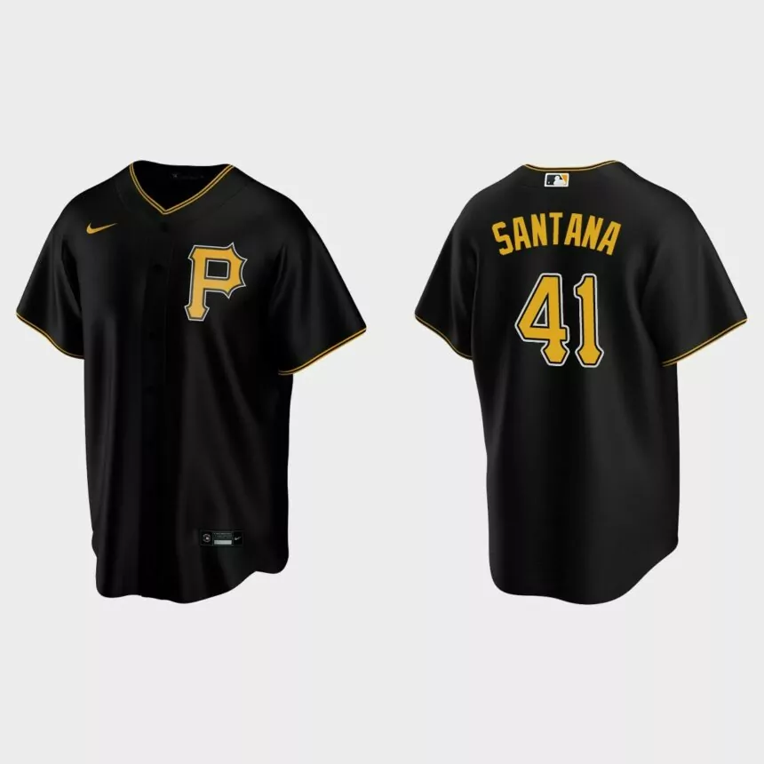 Pittsburgh Pirates Carlos Santana Replica Alternate Jersey – Black