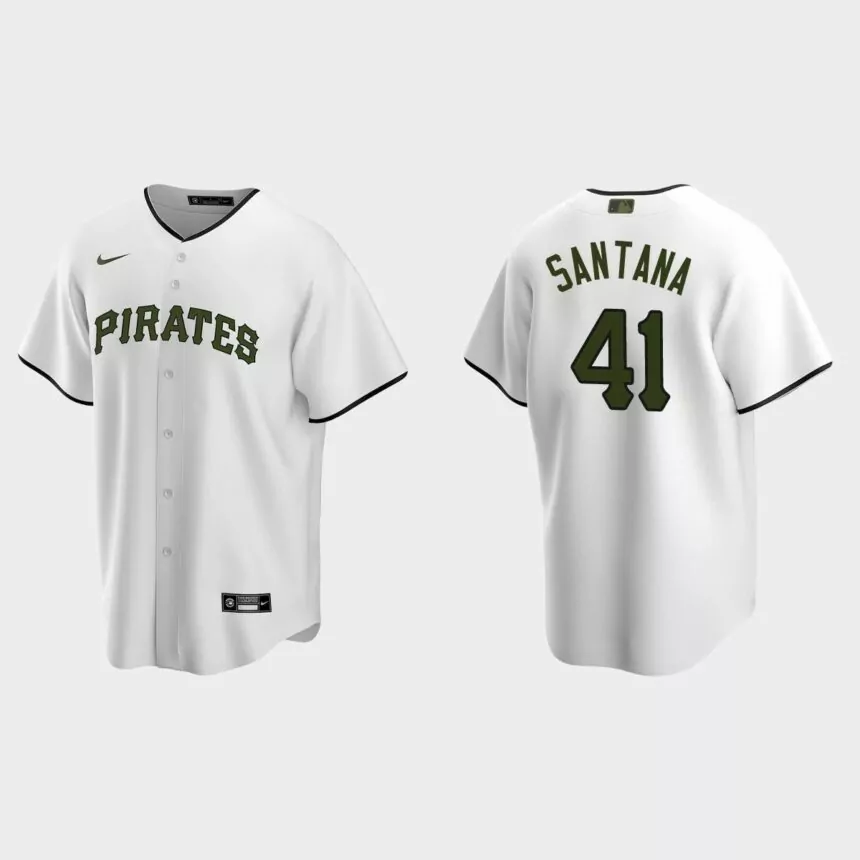 Pittsburgh Pirates Carlos Santana Replica Alternate Jersey – White