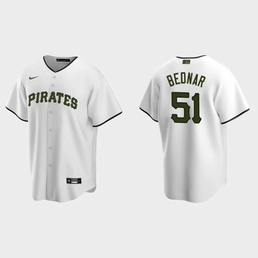 Pittsburgh Pirates David Bednar Replica Alternate Jersey – White