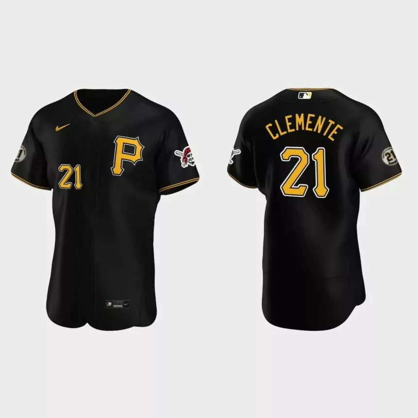 Pittsburgh Pirates Roberto Clemente Day Authentic Jersey – Black