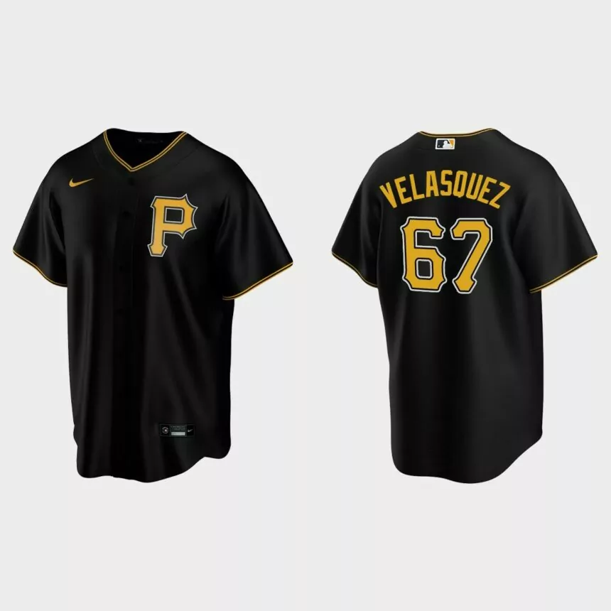 Pittsburgh Pirates Vince Velasquez Replica Alternate Jersey – Black