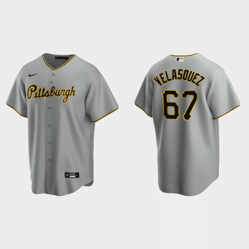 Pittsburgh Pirates Vince Velasquez Replica Road Jersey – Gray