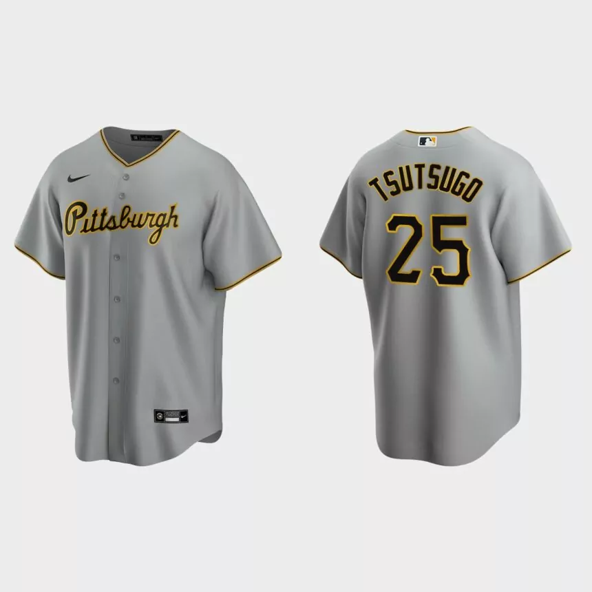 Pittsburgh Pirates Yoshitomo Tsutsugo Replica Road Jersey – Gray