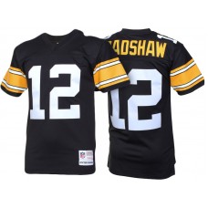 Pittsburgh Steelers #12 Terry Bradshaw Black Retired Player Vintage Replica Jersey
