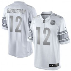 Pittsburgh Steelers #12 Terry Bradshaw White Platinum Limited Jersey