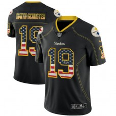 Pittsburgh Steelers #19 JuJu Smith-Schuster Black 2018 USA Flag Fashion Color Rush Limited Jersey