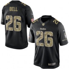 Pittsburgh Steelers #26 Le'Veon Bell Black Salute To Service Jersey