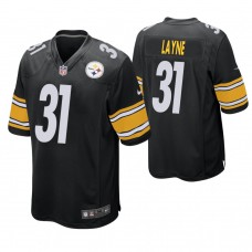 Pittsburgh Steelers #31 Justin Layne 2019 NFL Draft Black Game Jersey