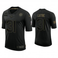 Pittsburgh Steelers #31 Justin Layne Black 2020 Salute to Service Limited Jersey