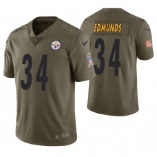 Pittsburgh Steelers #34 Terrell Edmunds Olive Salute to Service Jersey
