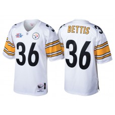 Pittsburgh Steelers #36 Jerome Bettis White Throwback Authentic Retired Player Jersey