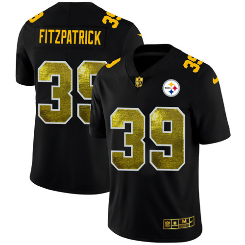 Pittsburgh Steelers #39 Minkah Fitzpatrick Men's Black Nike Golden Sequin Vapor Limited NFL Jersey
