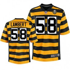 Pittsburgh Steelers #58 Jack Lambert Yellow_Black Alternate 80TH Seasons Jersey