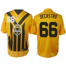 Pittsburgh Steelers #66 David DeCastro 1993s ThrowBack Elite Yellow Jersey