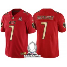 Pittsburgh Steelers #7 Ben Roethlisberger AFC 2017 Pro Bowl Red Gold Limited Jersey