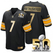 Pittsburgh Steelers #7 Ben Roethlisberger Black Super Bowl 50 Limited Jersey (Pre-Order)