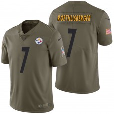 Pittsburgh Steelers #7 Ben Roethlisberger Olive 2017 Salute to Service Limited Jersey