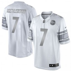 Pittsburgh Steelers #7 Ben Roethlisberger White Platinum Limited Jersey