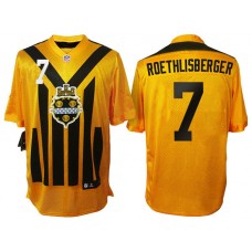 Pittsburgh Steelers #7 Ben Roethlisberger Yellow 1933 Throwback Jersey