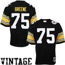 Pittsburgh Steelers #75 Joe Greene Mitchell & Ness Black Authentic Throwback Jersey