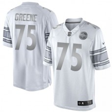 Pittsburgh Steelers #75 Joe Greene White Platinum Limited Jersey