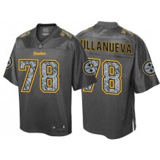 Pittsburgh Steelers #78 Alejandro Villanueva Gray Pro Line Fashion Static Jersey