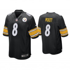 Pittsburgh Steelers #8 Kenny Pickett Black Game 2022 NFL Draft Jersey