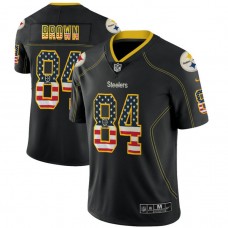 Pittsburgh Steelers #84 Antonio Brown Black 2018 USA Flag Fashion Color Rush Limited Jersey