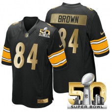 Pittsburgh Steelers #84 Antonio Brown Black Super Bowl 50 Limited Jersey (Pre-Order)