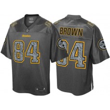 Pittsburgh Steelers #84 Antonio Brown Gray Pro Line Fashion Static Jersey