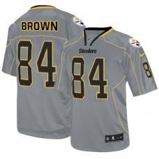 Pittsburgh Steelers #84 Antonio Brown Grey Lights Out Jersey