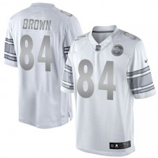Pittsburgh Steelers #84 Antonio Brown White Platinum Limited Jersey