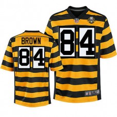 Pittsburgh Steelers #84 Antonio Brown Yellow_Black Alternate 80TH Anniversary Jersey