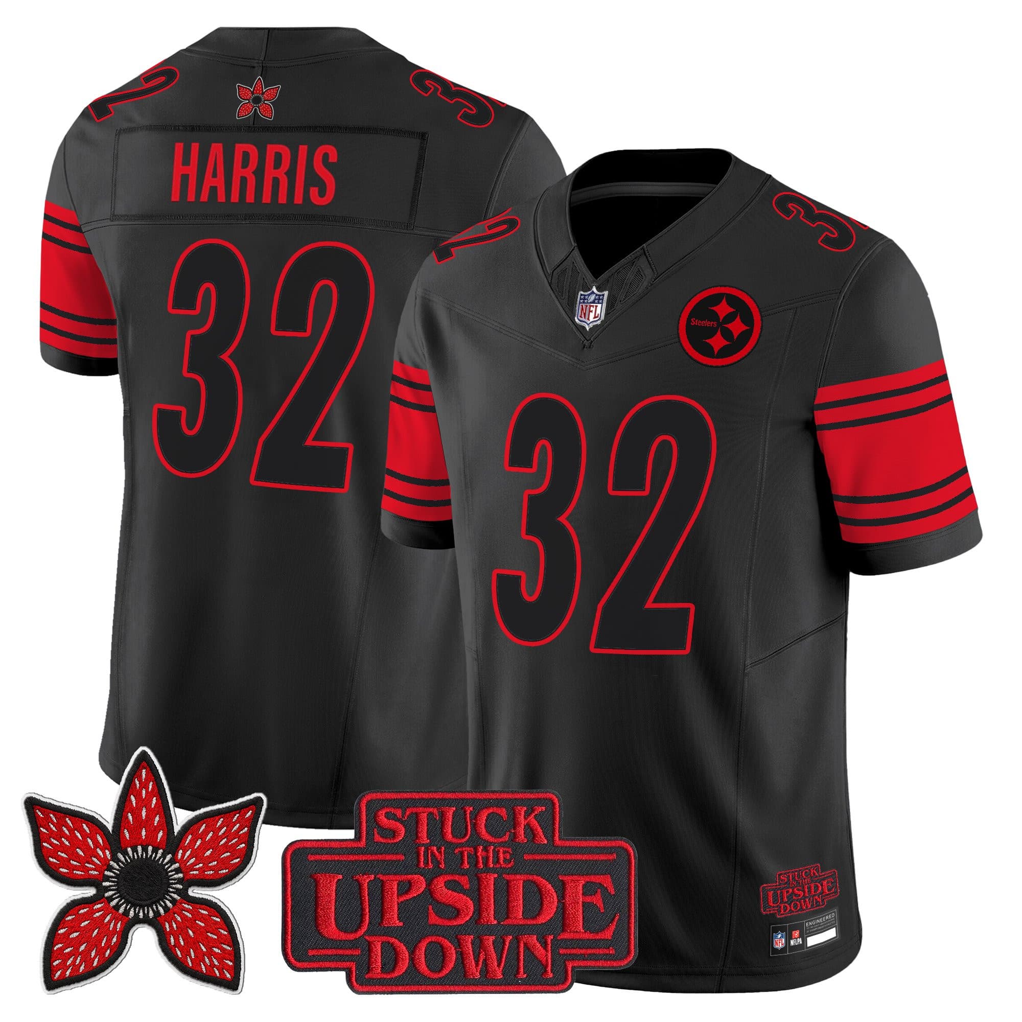 Pittsburgh Steelers ‘Stranger Things Edition’ Vapor Limited Jersey – All Stitched Franco Harris