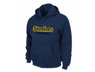 Pittsburgh Steelers Authentic font Pullover Hoodie D.Blue