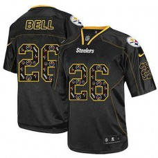 Pittsburgh Steelers Logo #26 Le'Veon Bell Lights Out Elite Black Jersey