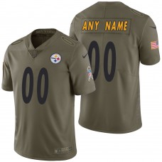 Pittsburgh Steelers Olive 2017 Salute to Service Limited Customized Jersey