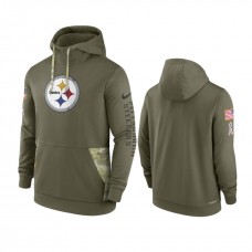 Pittsburgh Steelers Olive 2022 Salute to Service Therma Hoodie