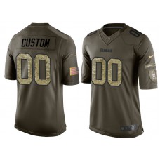 Pittsburgh Steelers Olive Camo Salute to Service Veterans Day Customized Jersey