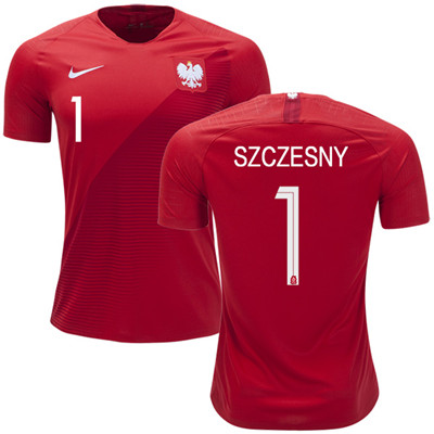 Poland #1 Szczesny Away Soccer Country Jersey