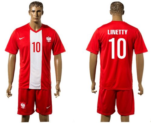 Poland #10 Linetty Red Away Soccer Country Jersey