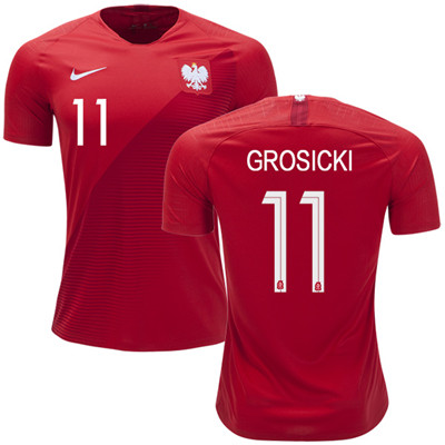 Poland #11 Grosicki Away Soccer Country Jersey