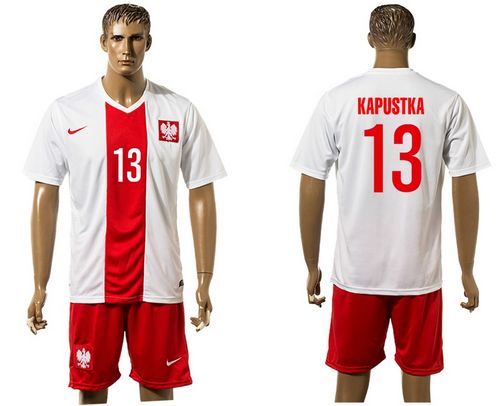 Poland #13 Kapustka White Home Soccer Country Jersey
