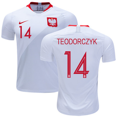 Poland #14 Teodorczyk Home Soccer Country Jersey