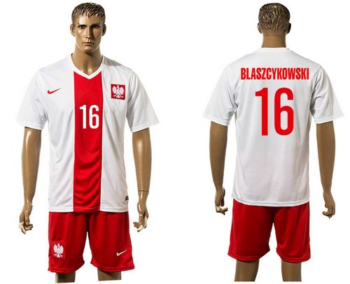 Poland #16 Blaszcykowski White Home Soccer Country Jersey
