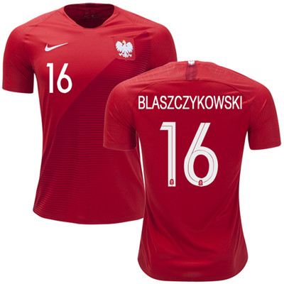 Poland #16 Blaszczykowski Away Soccer Country Jersey